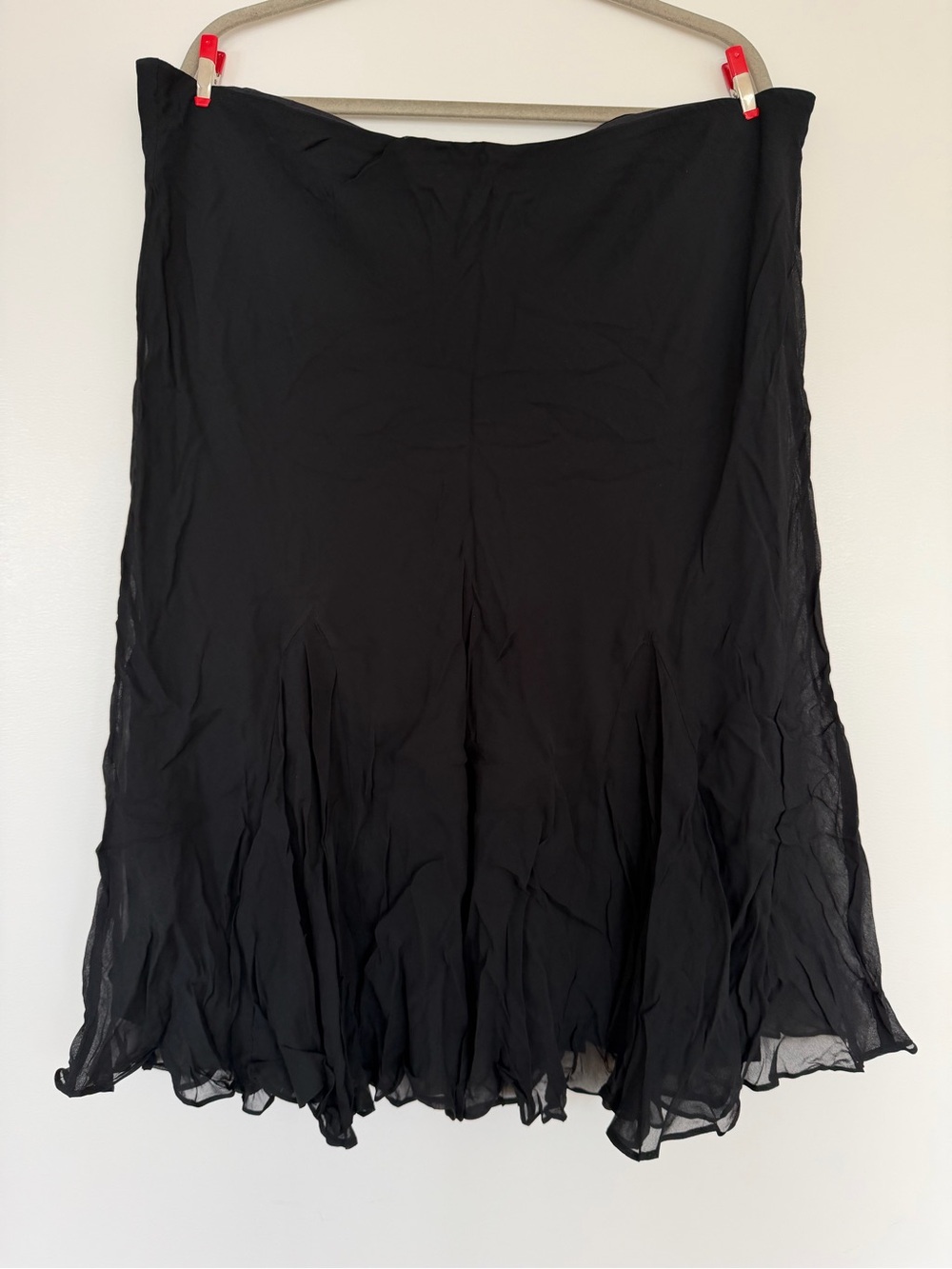 J.Crew Gwyneth Flounce Slip Skirt Black 2X NWT